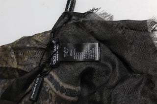 Dolce & Gabbana Multicolor Camouflage Fringes Modal Foulard Scarf