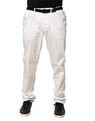 Domenico Tagliente White Tapered Dress Formal Trouser Pants