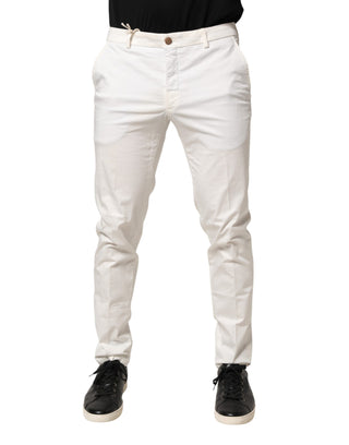 Domenico Tagliente White Tapered Dress Formal Trouser Pants