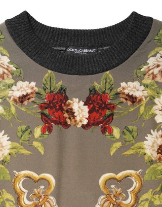Dolce & Gabbana Enchanted Sicily Silk Crewneck Blouse Sweater