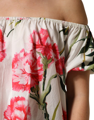 Dolce & Gabbana Multicolor Floral Off Shoulder Blouse Top