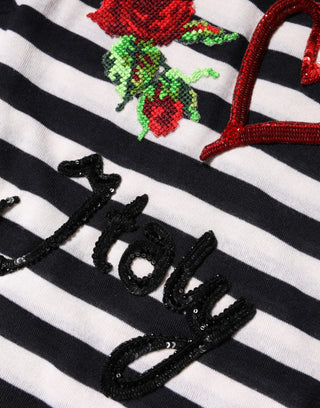 Dolce & Gabbana Black White Cashmere Silk Sleeveless Top