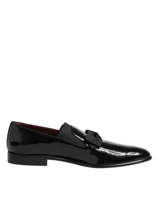 Dolce & Gabbana Black Leather Slip On Dress Men Loafers Shoes