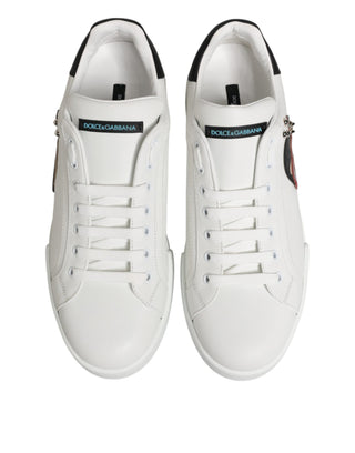 Dolce & Gabbana White Leather #DGFAMILY Men Sneakers Shoes