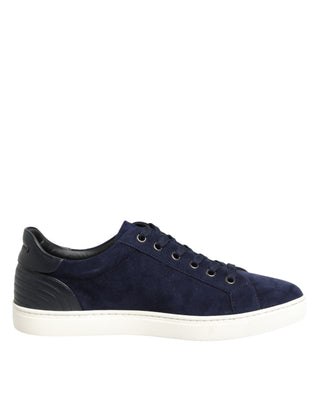 Dolce & Gabbana Blue Leather Suede Low Top Sneakers Shoes