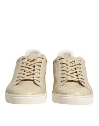 Dolce & Gabbana Beige London Low Top Leather Sneakers Shoes