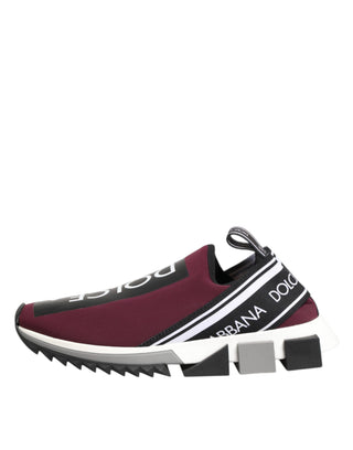 Dolce & Gabbana Maroon Slip On Sorrento Men Sneakers Shoes