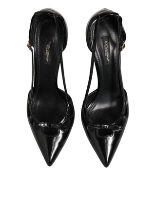 Dolce & Gabbana Black Patent Leather High Heels Pumps Shoes