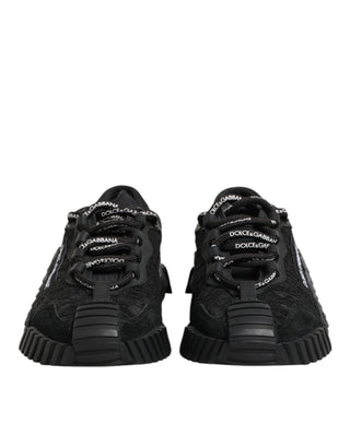 Dolce & Gabbana Black Logo Lace Low Top NS1 Sneakers Shoes