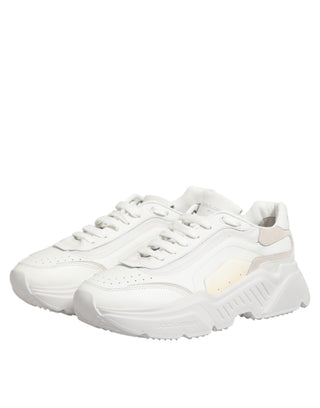 Dolce & Gabbana White Leather Daymaster Low Top Sneakers Shoes