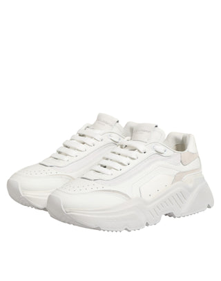 Dolce & Gabbana White Leather Daymaster Low Top Sneakers Shoes