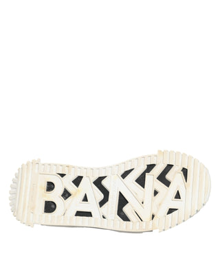 Dolce & Gabbana White Black Leather NS1 Sneakers Shoes