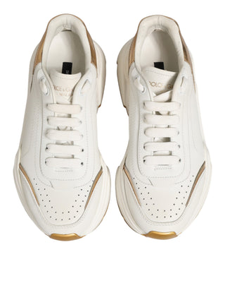 Dolce & Gabbana White Gold Daymaster Low Top Sneakers Shoes
