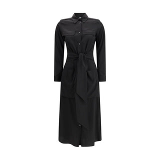 Ella Black Silk Casual Dress