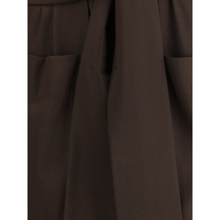 Ella Brown Silk Casual Dress