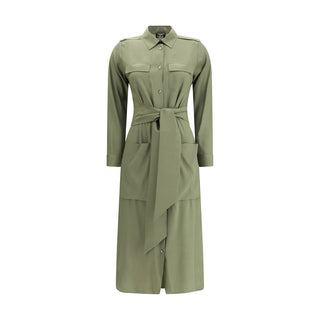 Ella Green Silk Casual Dress