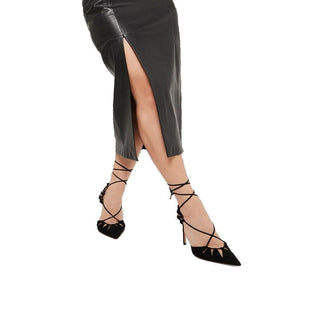 Aquazzura Black Calfskin Lace-Up