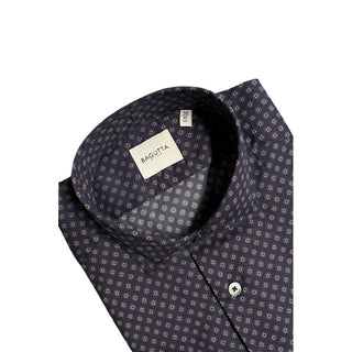 Bagutta Blue Cotton Men's Slim Fit Shirt