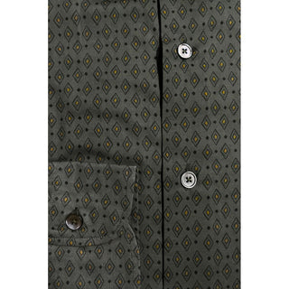 Bagutta Green Cotton Men's Slim Shirt