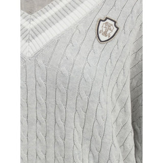 Brunello Cucinelli White Cotton Sweatshirt