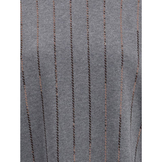 Brunello Cucinelli Gray Cotton Sweatshirt