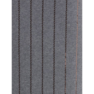 Brunello Cucinelli Gray Polyester Midi Skirt