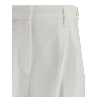 Brunello Cucinelli White Cotton Dress Pants
