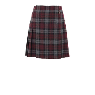 Dolce & Gabbana Bordeaux Wool Mini Skirt