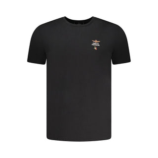 Aeronautica Militare "Black Cotton Men Underwear Crew Neck Tee"