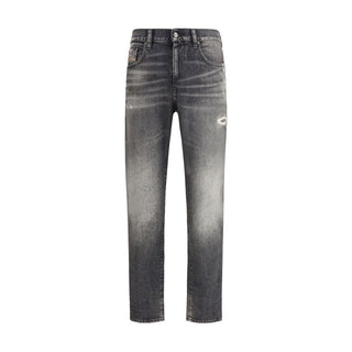 Diesel Gray Cotton Relaxed Fit Jeans