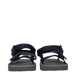 Burberry Blue Fabric Flat Sandals