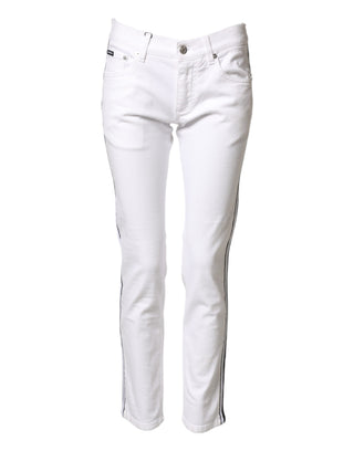 Dolce & Gabbana White Cotton Stretch Skinny Men Denim Jeans