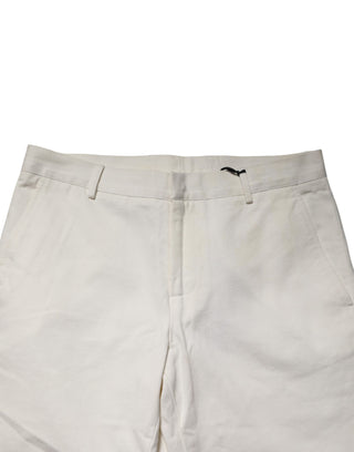 Daniele Alessandrini White Cotton Straight Chino Trouser Pants
