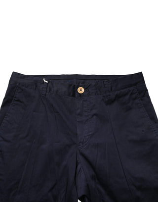 Domenico Tagliente Dark Blue Cotton Skinny Men Trouser Pants