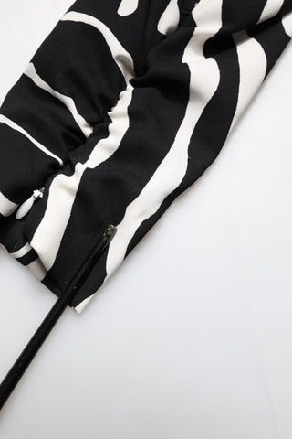 Dolce & Gabbana Black White Zebra Silk Sheath Mini Dress
