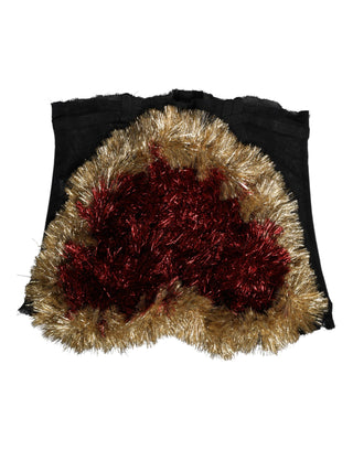 Dolce & Gabbana Black Gold Heart Bustier Corset Tinsel Top