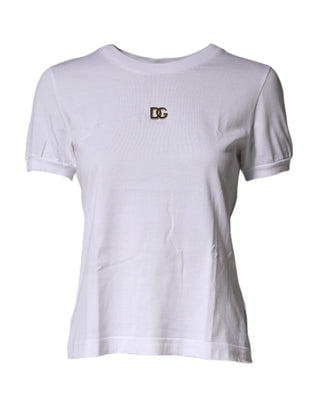 Dolce & Gabbana White DG Logo Crew Neck Short Sleeves  T-shirt