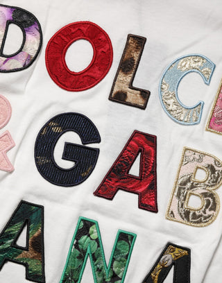 Dolce & Gabbana White Logo Crew Neck Short Sleeves T-shirt