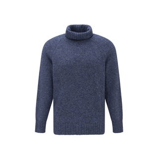 Brunello Cucinelli Blue Alpaca Leather Turtleneck