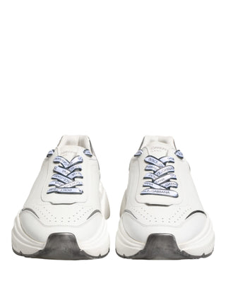 Dolce & Gabbana White Silver Daymaster Low Top Sneakers Shoes