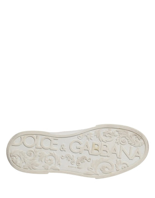 Dolce & Gabbana White Leather DG Logo Low Top Sneakers Shoes