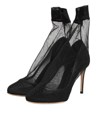 Dolce & Gabbana Black Nylon Stretch Mesh Sock Boots  Shoes