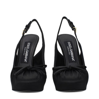 Dolce & Gabbana Black Satin High Heel Pumps