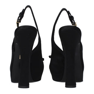 Dolce & Gabbana Black Satin High Heel Pumps
