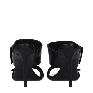 Balmain Black Leather Stiletto Heel Sandals