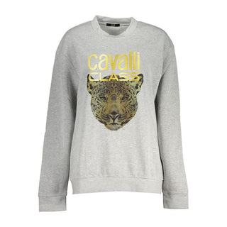 Cavalli Class Gray Cotton Sweatshirt