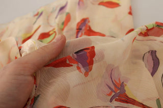 Red Valentino Beige Ascot Collar Short Sleeves Aline Mini Dress