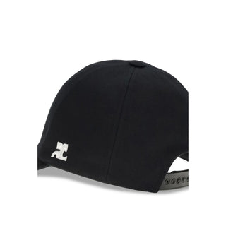 Courrèges Black Cotton Cap (Baseball Hat)