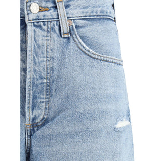 Agolde Light Blue Cotton Straight-Leg Jeans