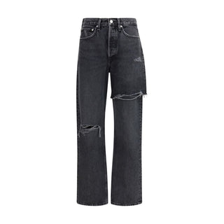 Agolde Black Recycled Cotton Straight-Leg Jeans